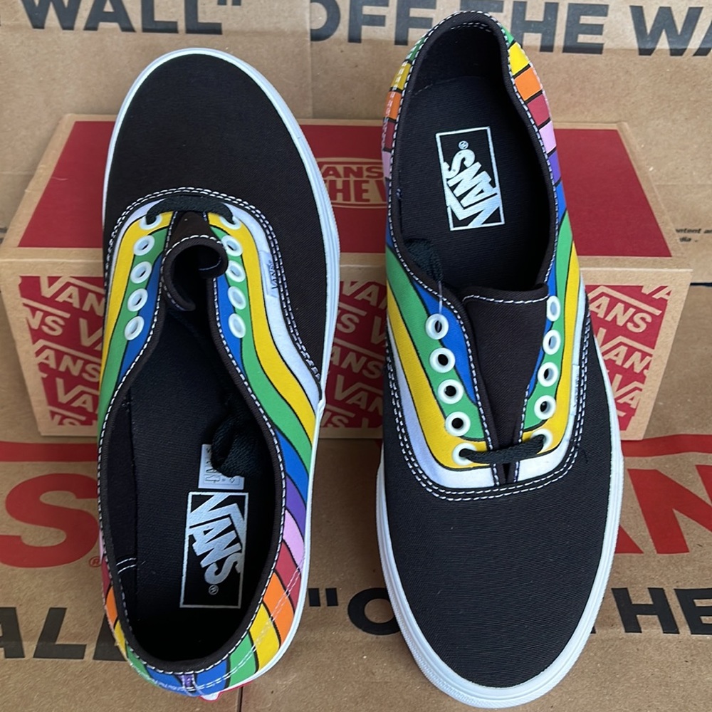 Vans Authentic Fefract Black/True White/Multi Men’s - Picture 13 of 16